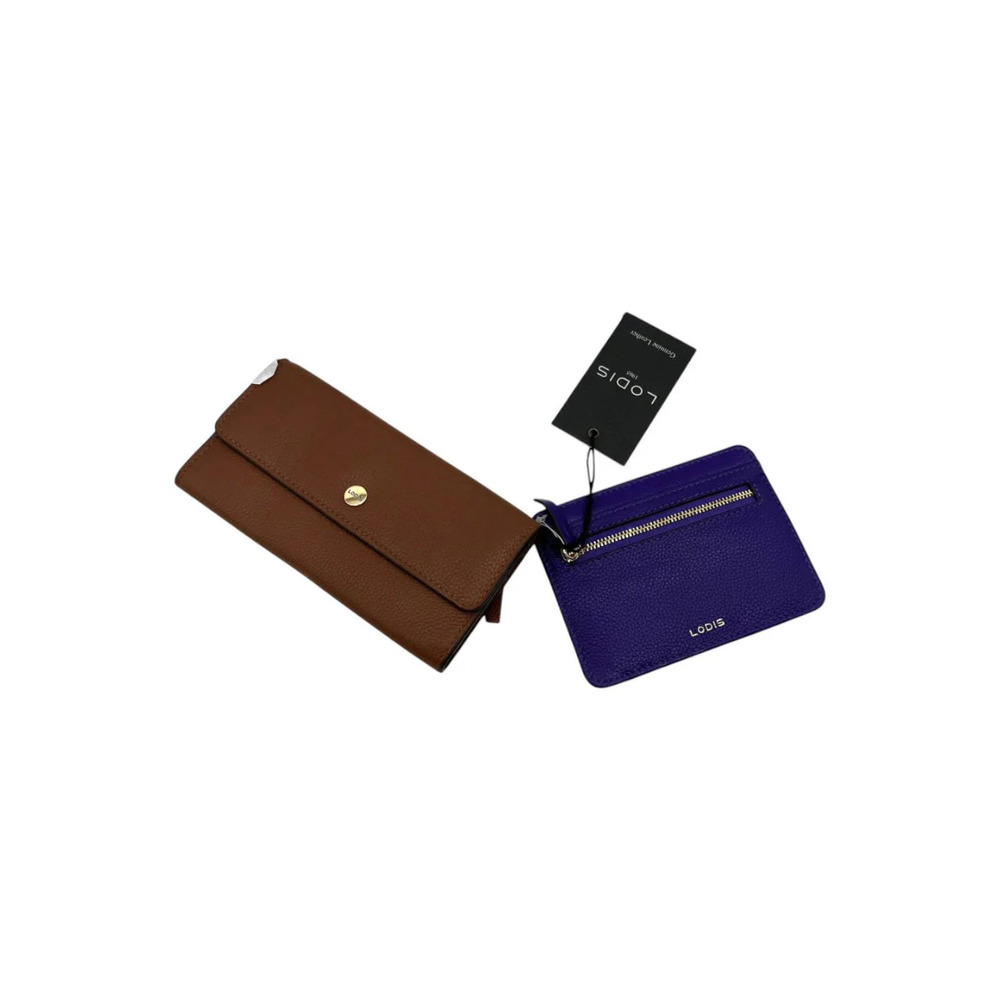 LODIS 2-pack Texas Leather Wallet Set Chnt/Heliotrop